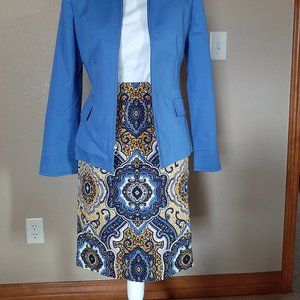 Ann Taylor Medallion Print Pencil Skirt